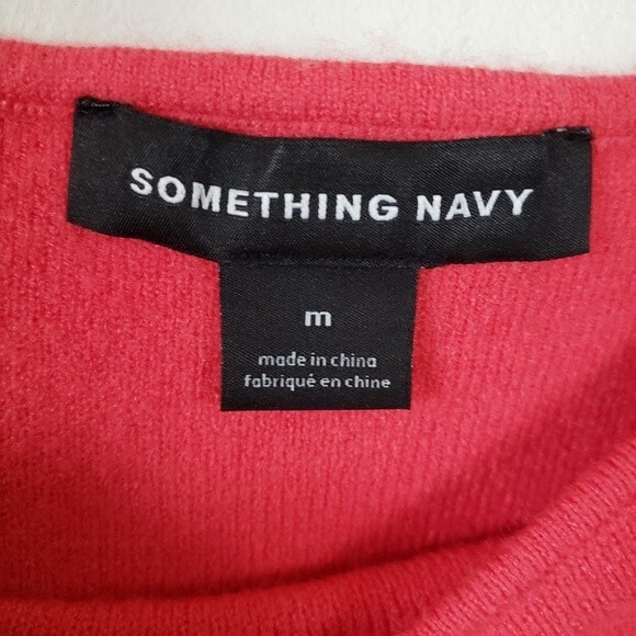 Something Navy Knit Sweater Medium Orange Cozy Chic Preppy Casual - Picture 6 of 7